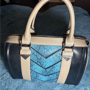 Stylish Neiman Marcus Black and Blue Handbag